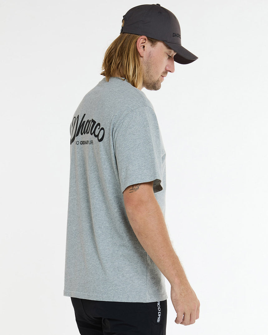 Mens Cotton Tee | Grey Marble