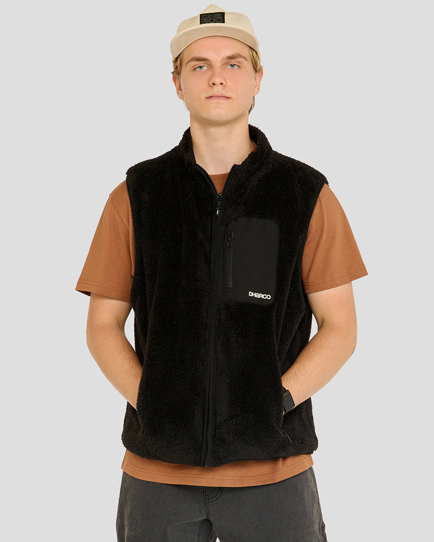 Mens Sherpa Vest | Black | MENS | TOPS | FLEECE AND HOODIES | VEST | DHaRCO | MTB | Image 2 of 6