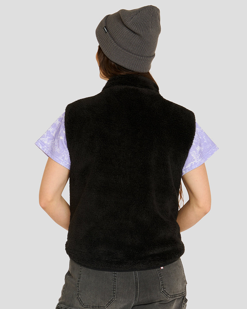 Womens Sherpa Vest | Black