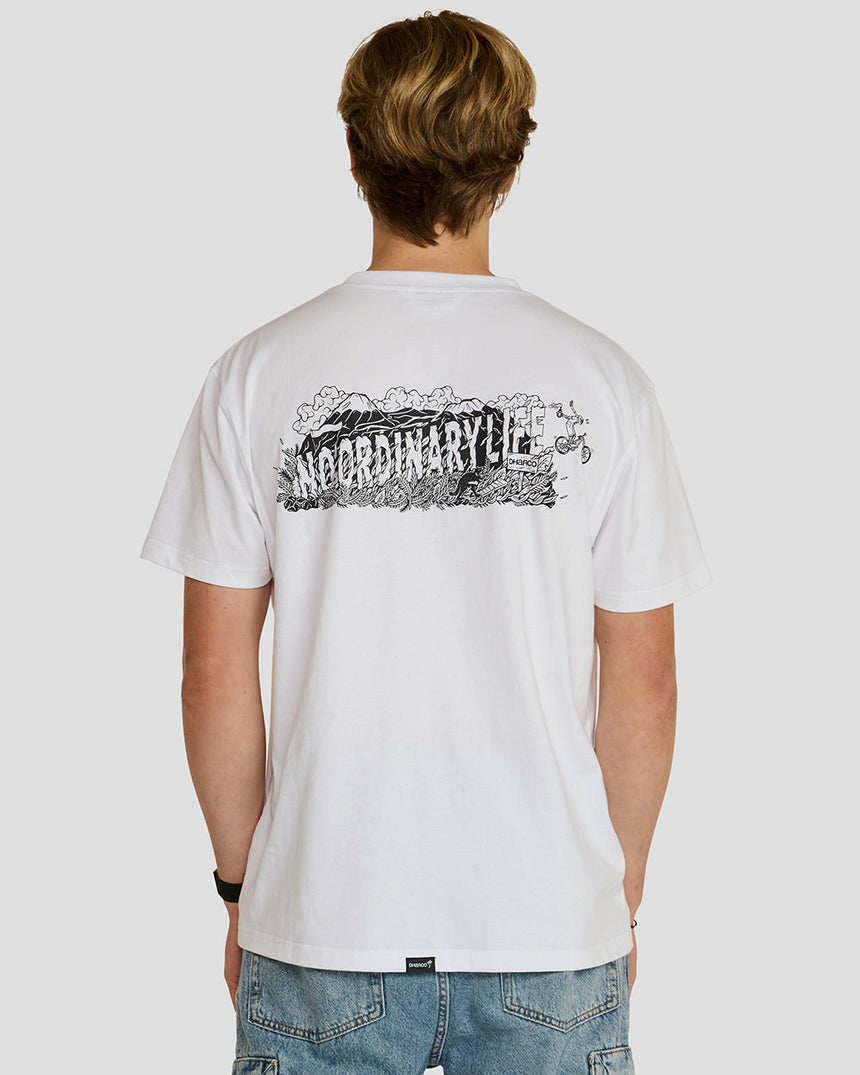Mens Cotton Tee | White Kentaro | MENS | TOPS | TEES | SHORT SLEEVES | COTTON TEE | DHaRCO | MTB | Image 2 of 3