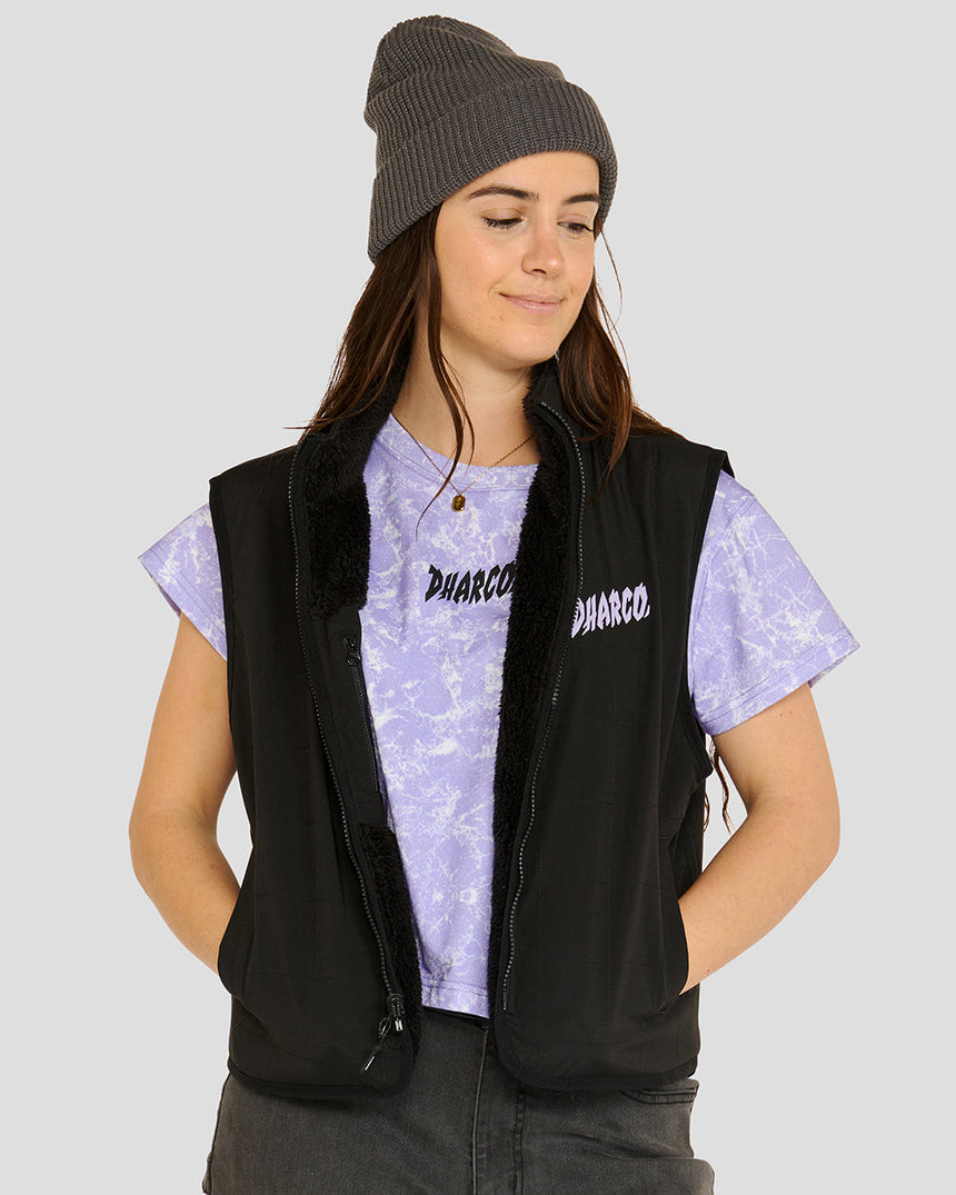 Womens Sherpa Vest | Black