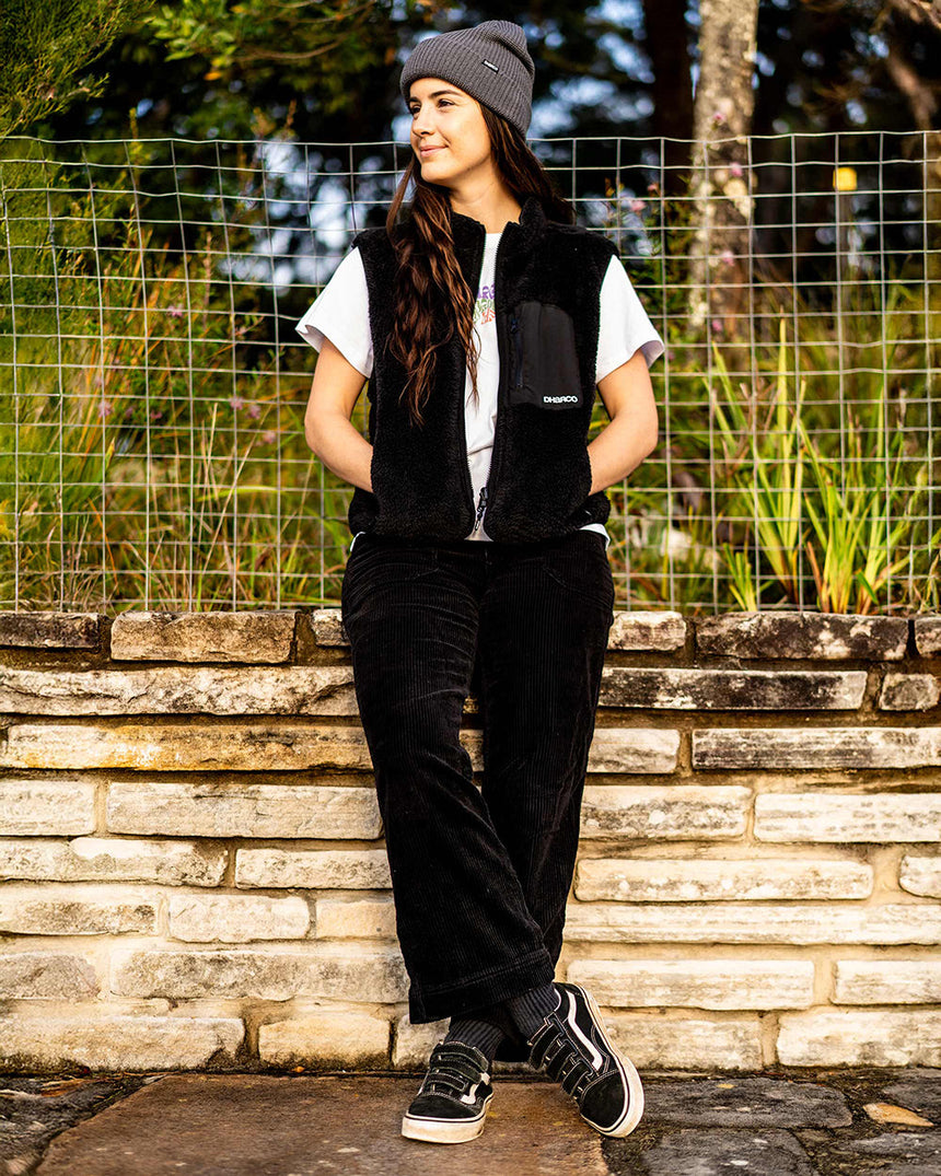 Womens Sherpa Vest | Black