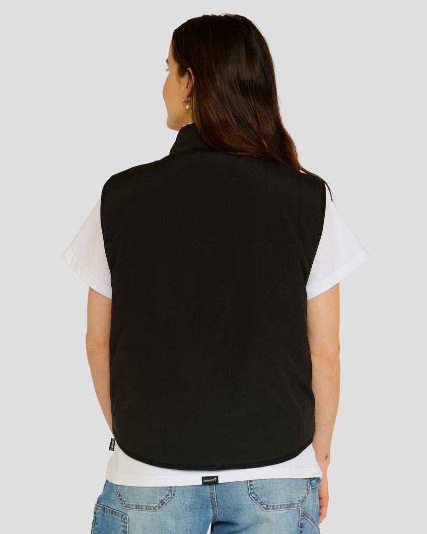 Womens Sherpa Vest | Leopard