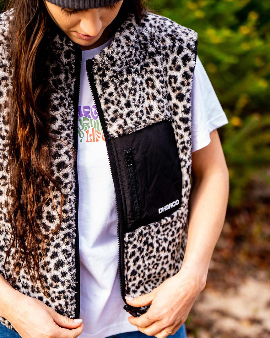 Womens Sherpa Vest | Leopard | WOMENS | TOPS | FLEECE AND HOODIES | VEST | DHaRCO | MTB | Image 3 of 8