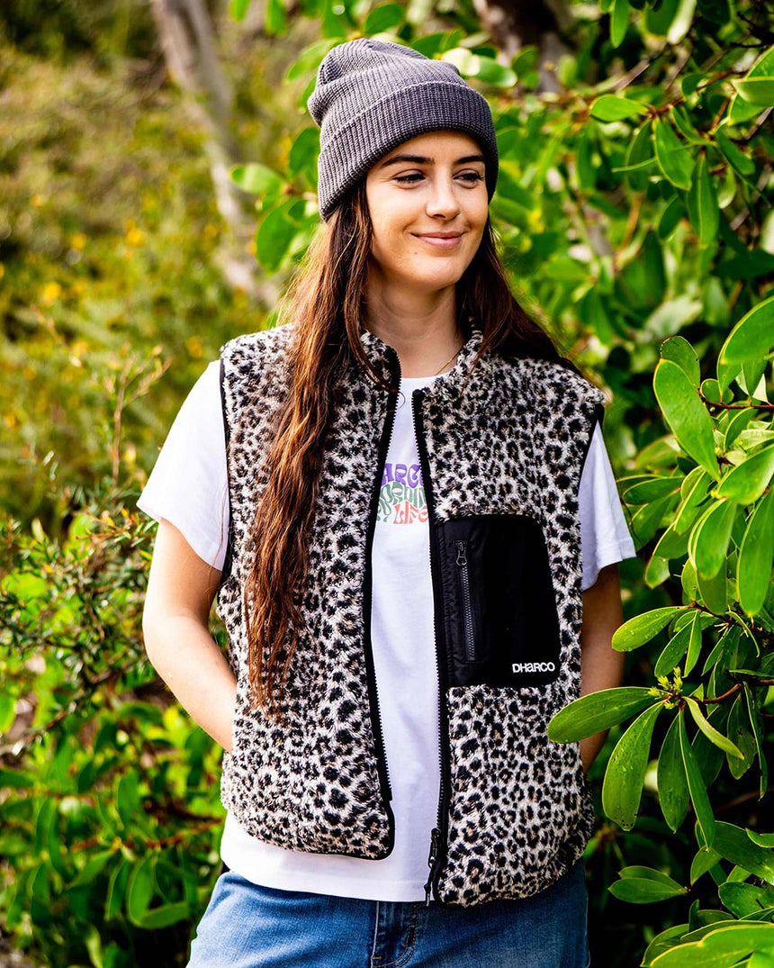 Womens Sherpa Vest | Leopard | WOMENS | TOPS | FLEECE AND HOODIES | VEST | DHaRCO | MTB | Image 1 of 8